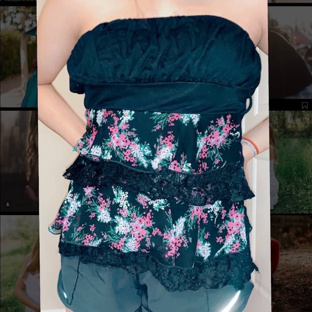 STRAPLESS LACED TUBE TOP
